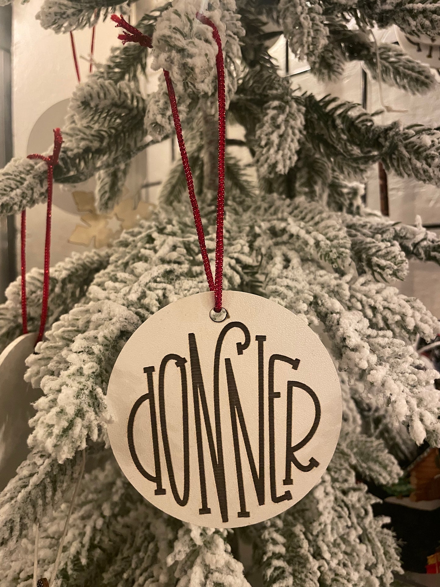 White Hand Lettered Ornaments