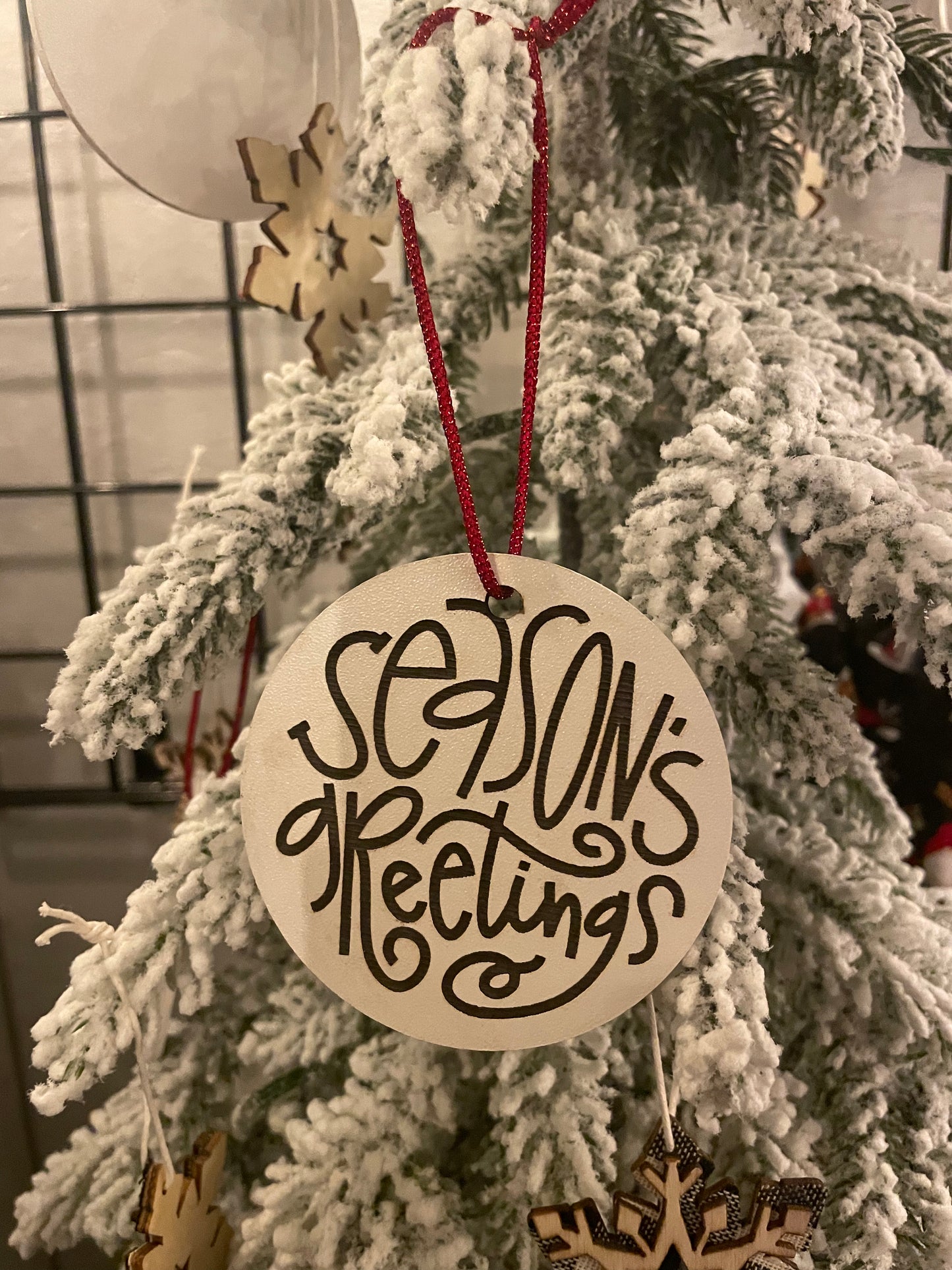 White Hand Lettered Ornaments